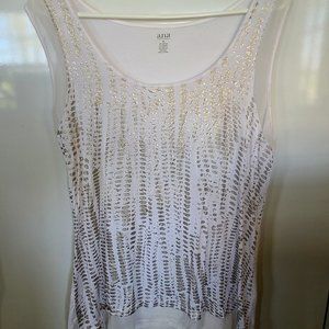 Off white and Gold sleeveless shell by A.N.A. Size XL